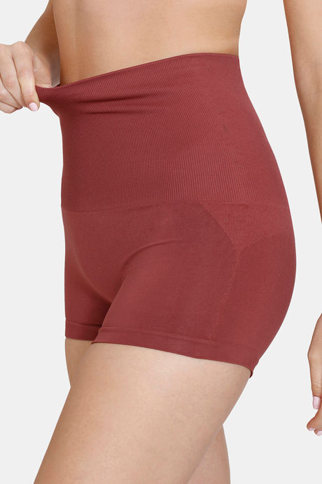 Zivame High Compression Seamless High Waist Boyshorts - Wild Ginger — image 6